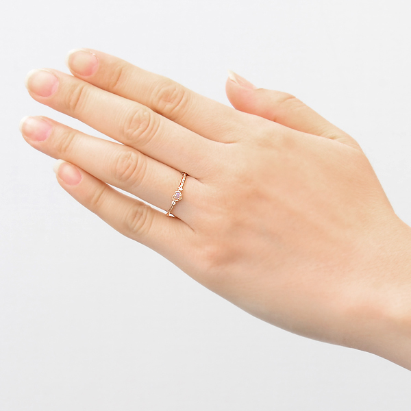 ピンクゴールドリング