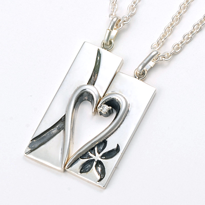 シルバーペアネックレス