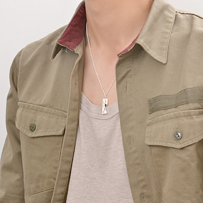 シルバーペアネックレス