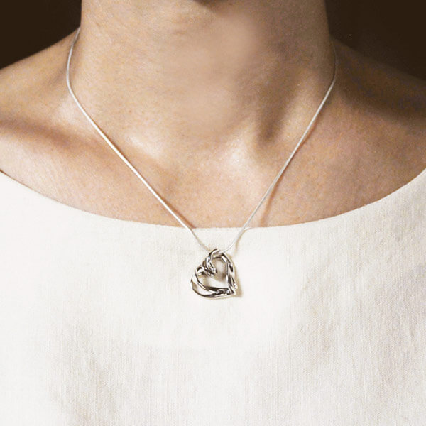 シルバーネックレス ツーピースペンダント