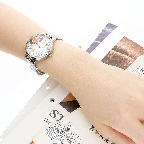 ステンレスフラワーウォッチ