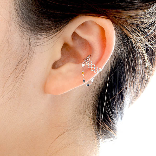 ホワイトゴールドイヤーカフ