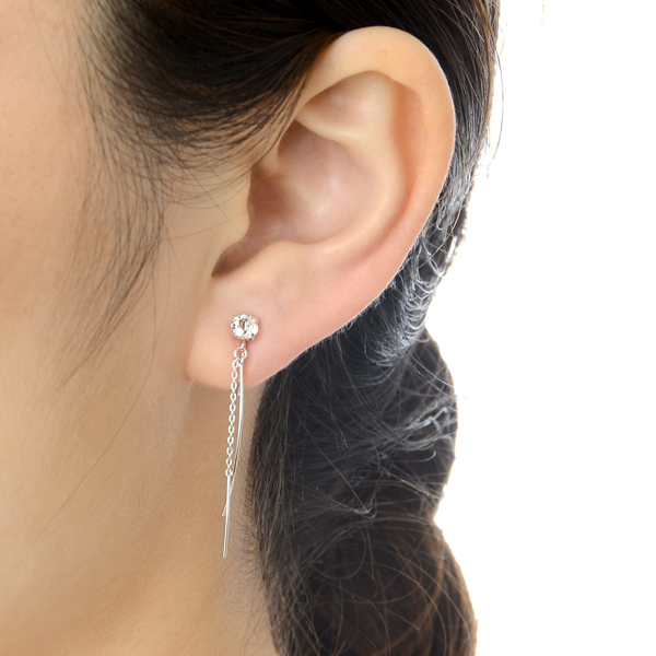 ホワイトゴールドイヤリング