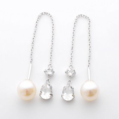 ホワイトゴールドピアス