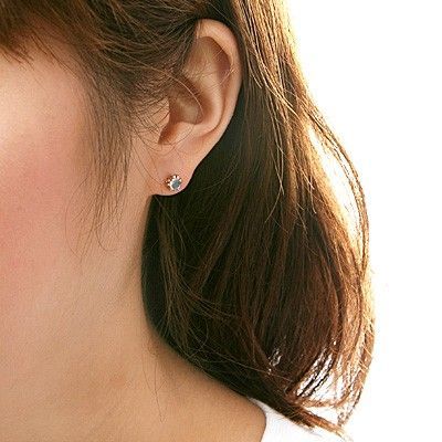 ピンクゴールドスタッドピアス