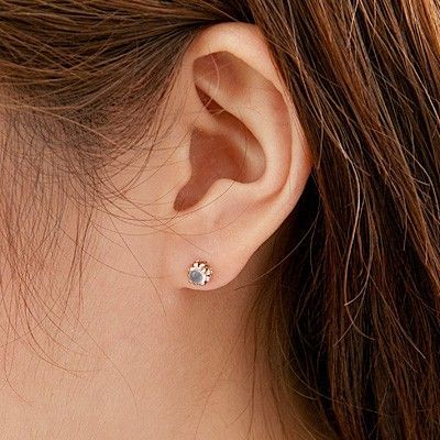 ピンクゴールドスタッドピアス