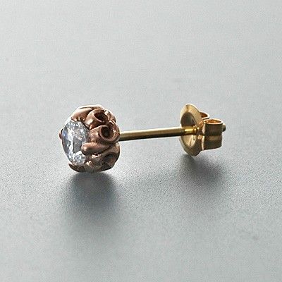 ピンクゴールドスタッドピアス