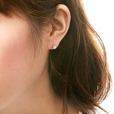 ピンクゴールドスタッドピアス