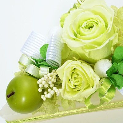 誕生日 フラワーケーキ プリザーブドフラワー グリーン