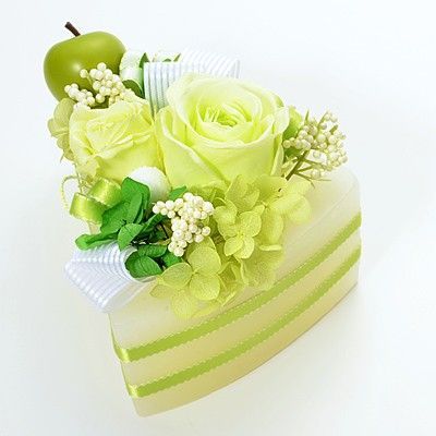 誕生日 フラワーケーキ プリザーブドフラワー グリーン