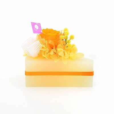 誕生日 フラワーケーキ プリザーブドフラワー オレンジ