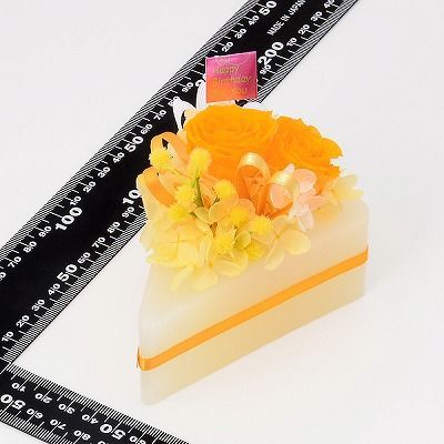 誕生日 フラワーケーキ プリザーブドフラワー オレンジ
