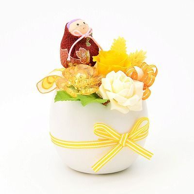 お祝い プリザーブドフラワー イエロー 「ハッピーグランマ」