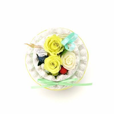 誕生日 フラワーケーキ プリザーブドフラワー グリーン
