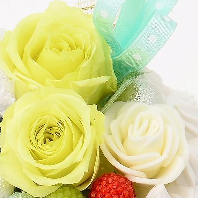 誕生日 フラワーケーキ プリザーブドフラワー グリーン
