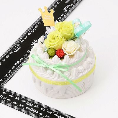 誕生日 フラワーケーキ プリザーブドフラワー グリーン