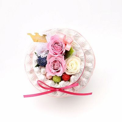 誕生日 フラワーケーキ プリザーブドフラワー ピンク