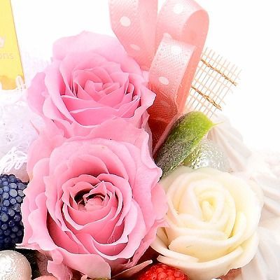 誕生日 フラワーケーキ プリザーブドフラワー ピンク