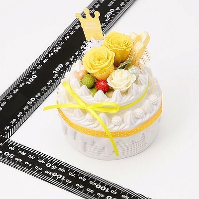 誕生日 フラワーケーキ プリザーブドフラワー イエロー