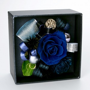 プリザーブドフラワー フラワーボックス ブラック ネイビー