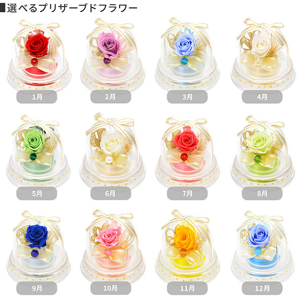 イニシャル&ハンカチ プリザーブドフラワーセット