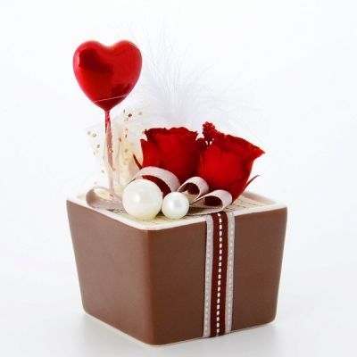 バレンタインデー プリザーブドフラワー ハートフラワー レッド