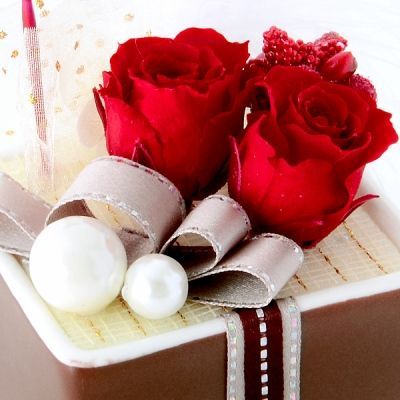 バレンタインデー プリザーブドフラワー ハートフラワー レッド