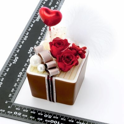 バレンタインデー プリザーブドフラワー ハートフラワー レッド