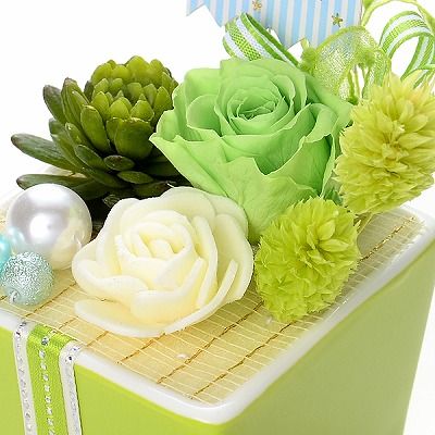 父の日 プリザーブドフラワー グリーン