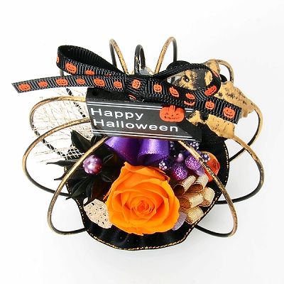 ハロウィン プリザーブドフラワー ブラック オレンジ
