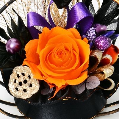 ハロウィン プリザーブドフラワー オレンジ