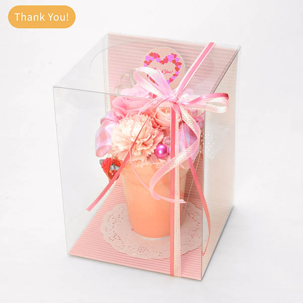 母の日プリザーブドフラワー ギフト ピンク バラ カーネーション (ケース付)