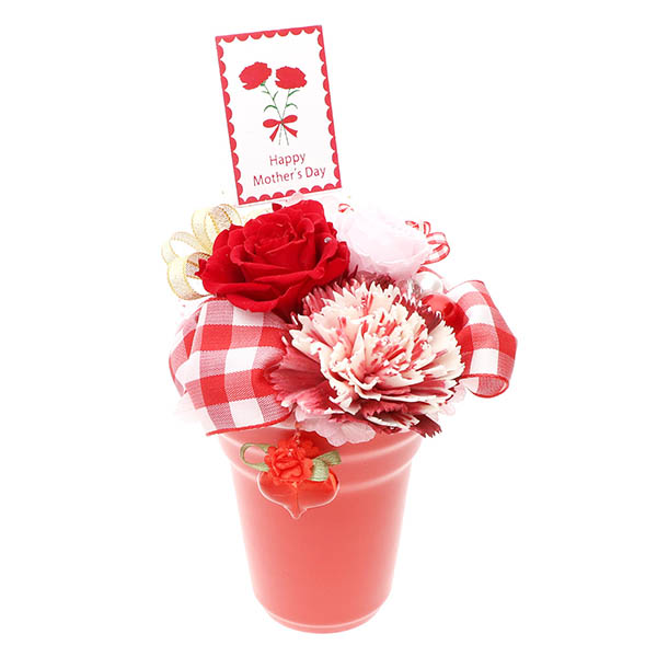 母の日プリザーブドフラワーレッド(そのまま飾れるケース付き)