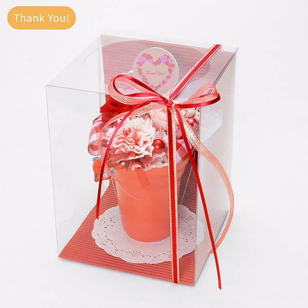 プリザーブドフラワー ”Thank You”ピック付 レッド