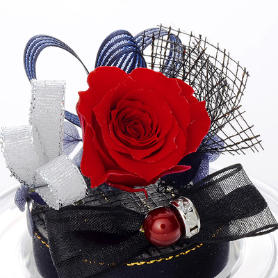 誕生日 プリザーブドフラワー ドームアレンジ 1月 ブラック