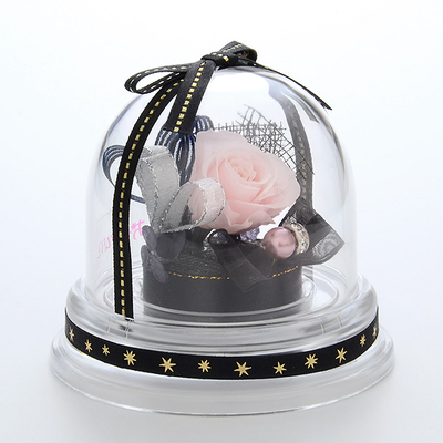 誕生日 プリザーブドフラワー ドームアレンジ 10月 ブラック