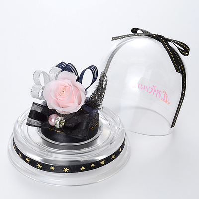 誕生日 プリザーブドフラワー ドームアレンジ 10月 ブラック