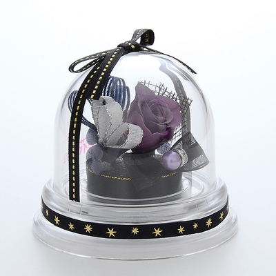 誕生日 プリザーブドフラワー ドームアレンジ 2月 ブラック