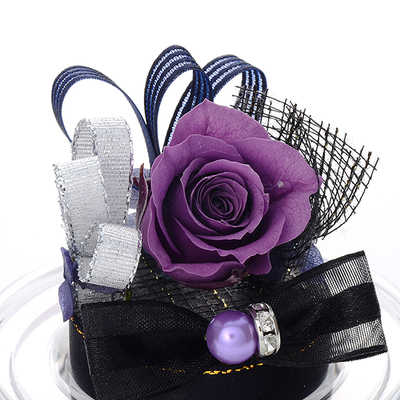 誕生日 プリザーブドフラワー ドームアレンジ 2月 ブラック