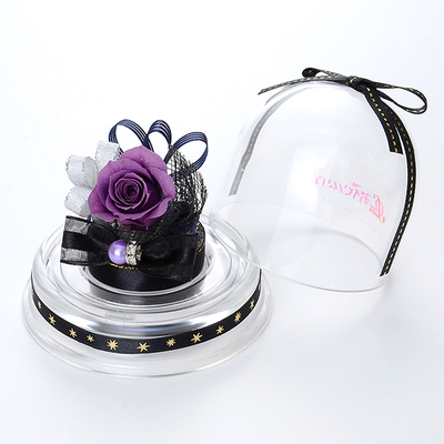 誕生日 プリザーブドフラワー ドームアレンジ 2月 ブラック