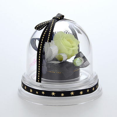 誕生日 プリザーブドフラワー ドームアレンジ 8月 ブラック