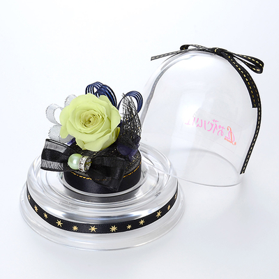 誕生日 プリザーブドフラワー ドームアレンジ 8月 ブラック