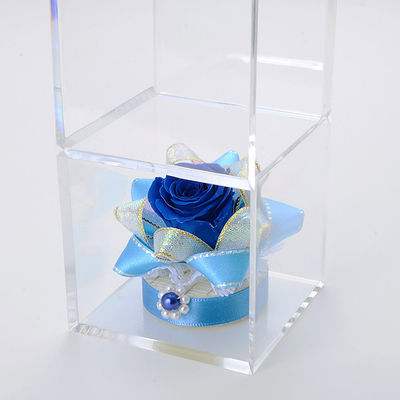 キューブ プリザーブドフラワー ブルー