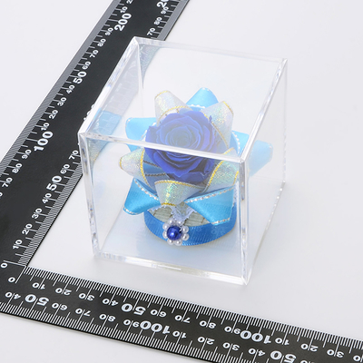 キューブ プリザーブドフラワー ブルー