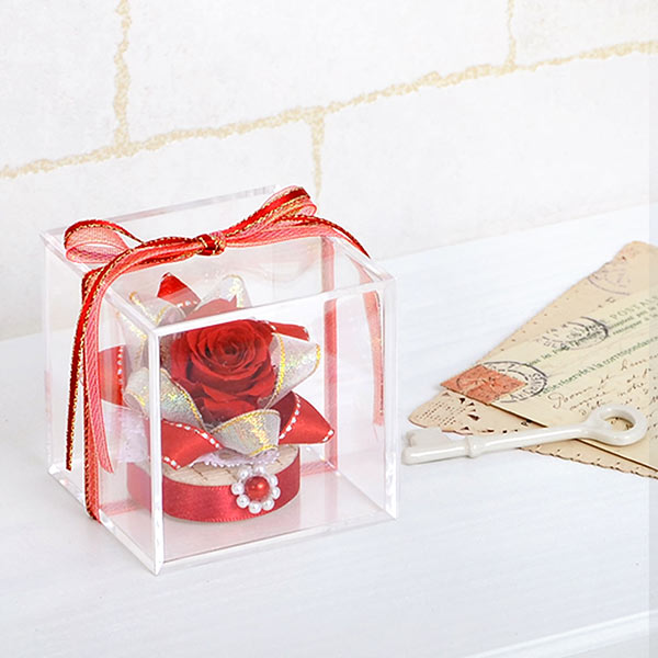 ハンカチ&プリザーブドフラワーセット(ラッピング付き)