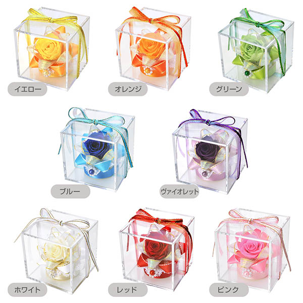 誕生日 イニシャルハンカチ&プリザーブドフラワーセット(ラッピング付き)