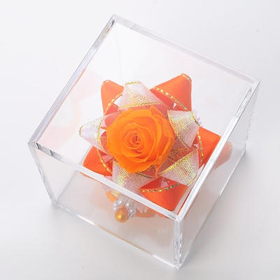 キューブ プリザーブドフラワー オレンジ