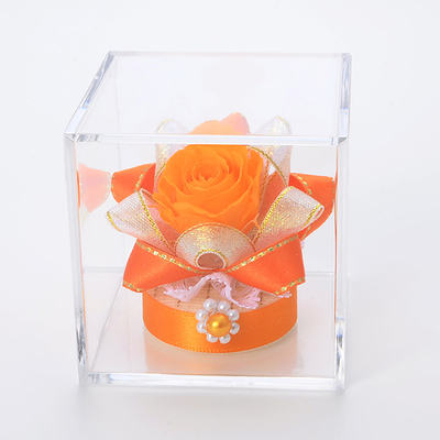 キューブ プリザーブドフラワー オレンジ