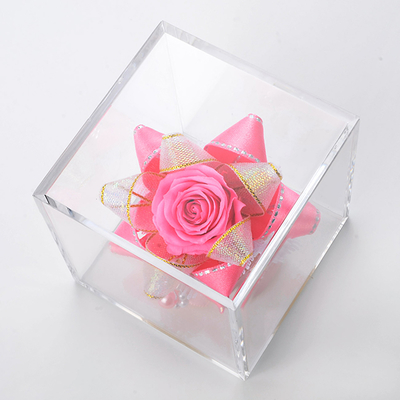 キューブ プリザーブドフラワー ピンク