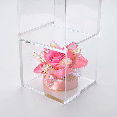 キューブ プリザーブドフラワー ピンク